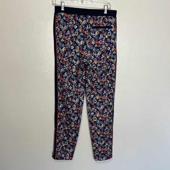 Rag & Bone Floral Printed Track Pant Women's S Navy Multi Ankle Zip Pockets - Picture 10 of 15